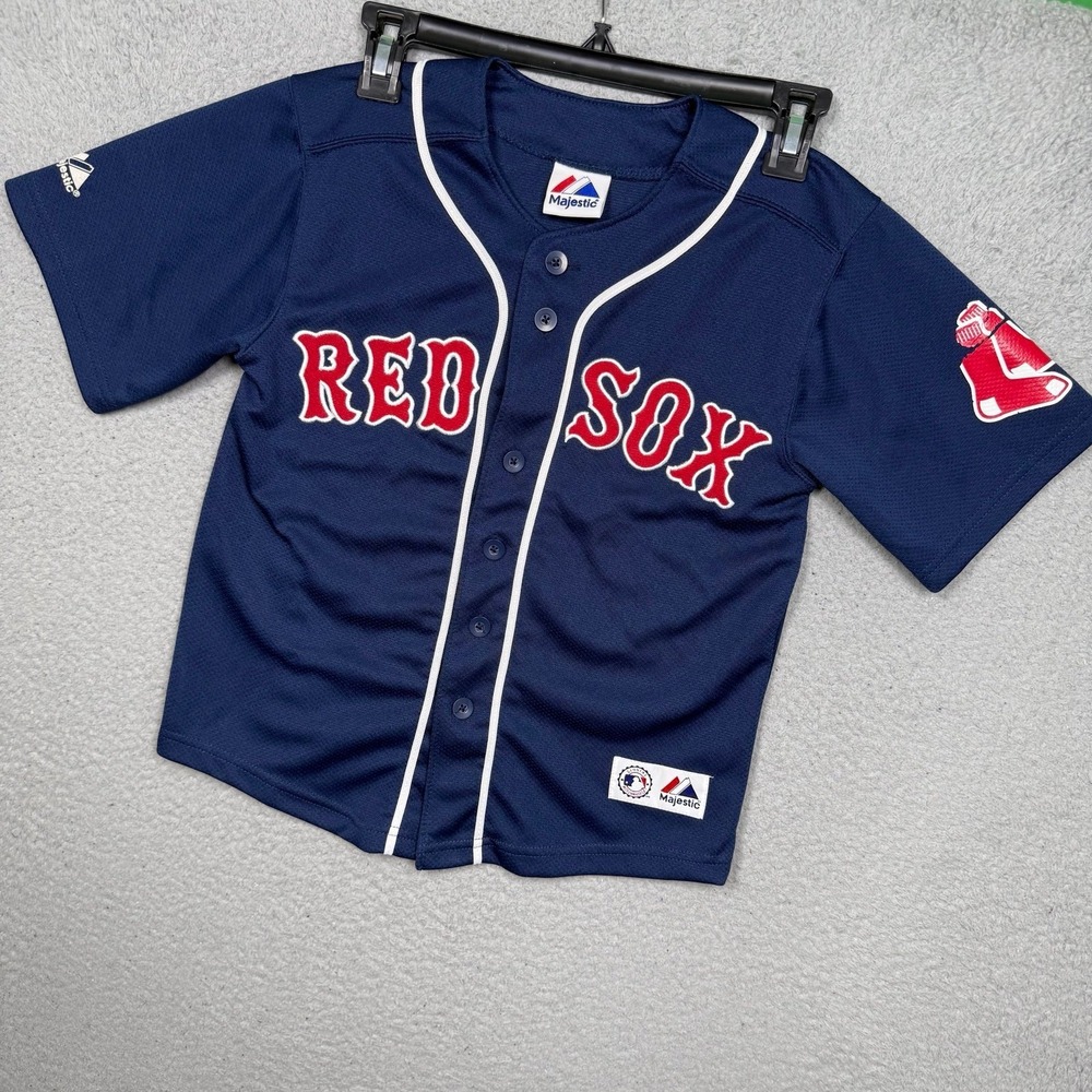 Majestic Navy Blue Red Sox Jersey with Red & White Accents